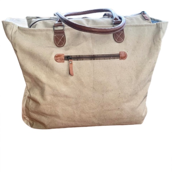 NWT - Clea Ray Capitol of Fashion Animal Print London Canvas Large Tote - Picture 5 of 6